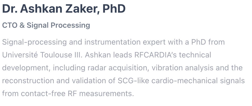 Dr. Ashkan Zaker, PhD, CTO and Signal Processing